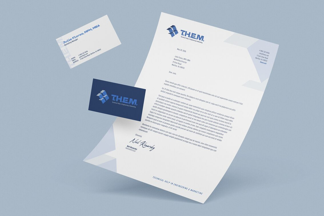 T.H.E.M. branded stationery suite